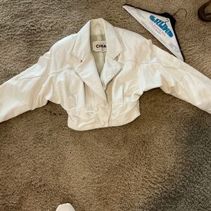 White leather jacket